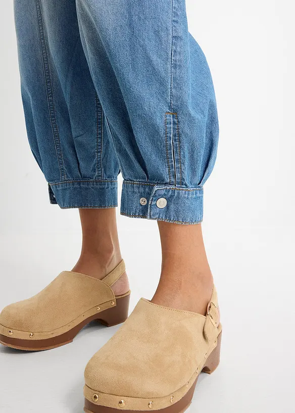 Barrel-jeans Mid Waist, res&aring;rlinning, bonprix