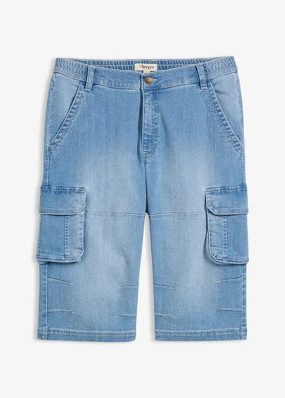 Tunna Jeansbermudas med res&aring;rmidja, Regular Fit, bonprix