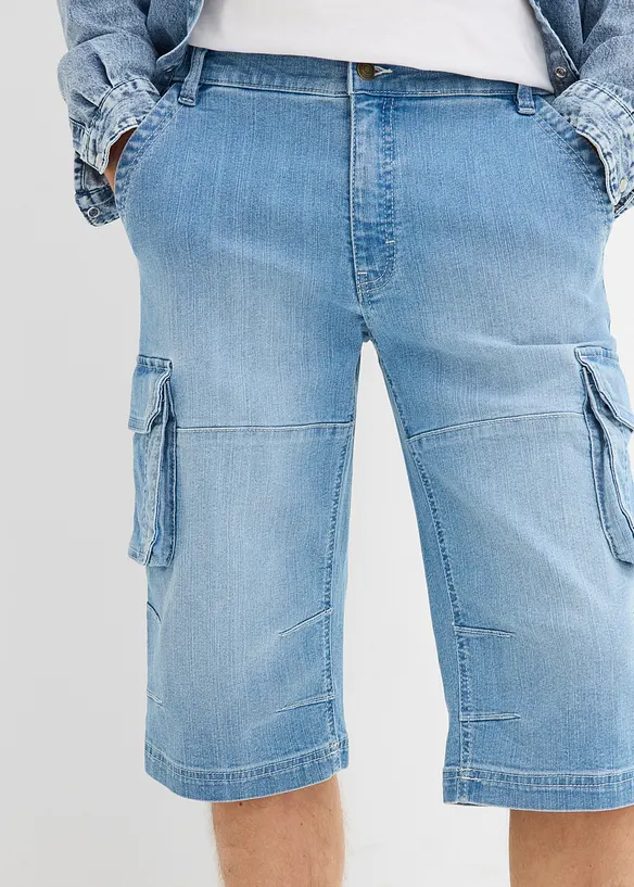 Tunna Jeansbermudas med res&aring;rmidja, Regular Fit, bonprix