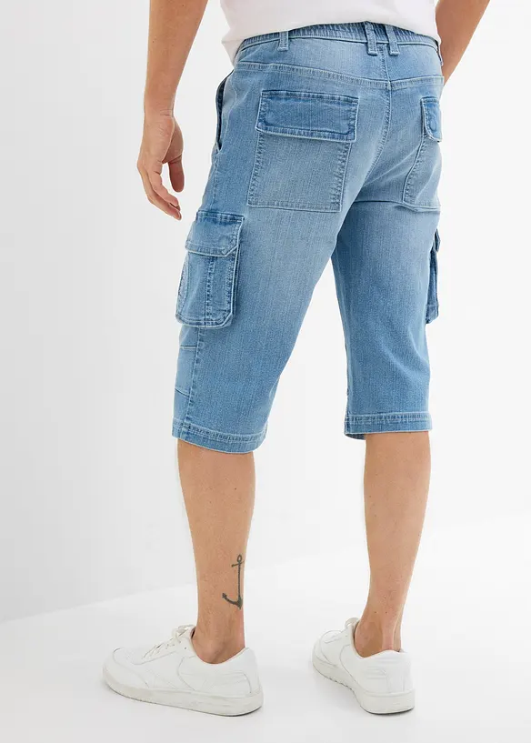 Tunna Jeansbermudas med res&aring;rmidja, Regular Fit, bonprix