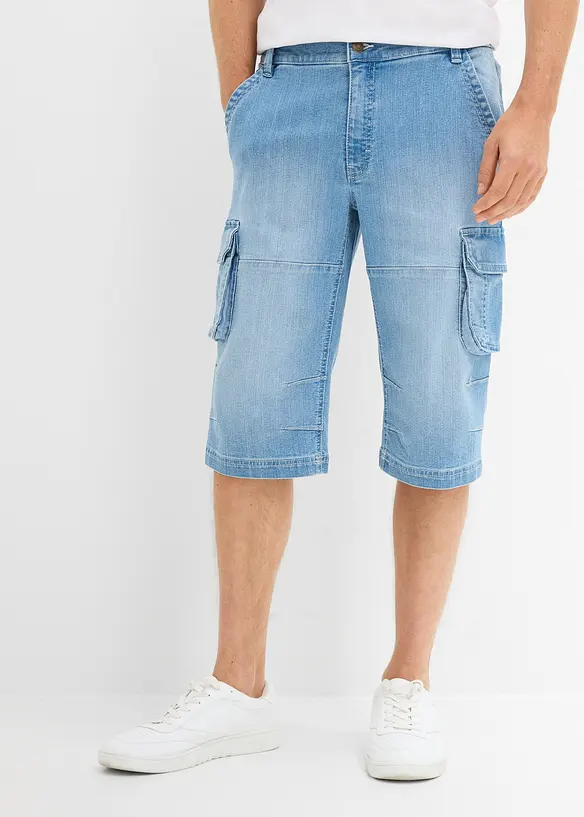 Tunna Jeansbermudas med res&aring;rmidja, Regular Fit, bonprix