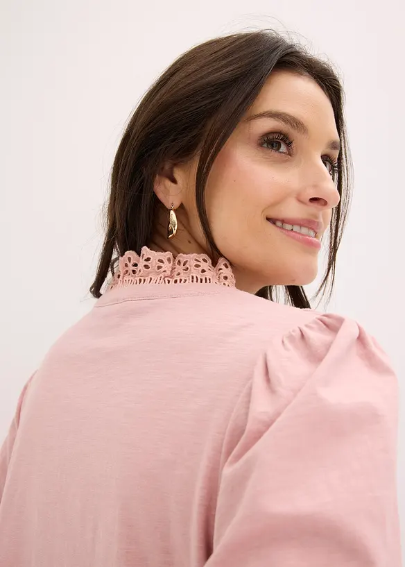 L&aring;ng&auml;rmad topp av bomull, bonprix