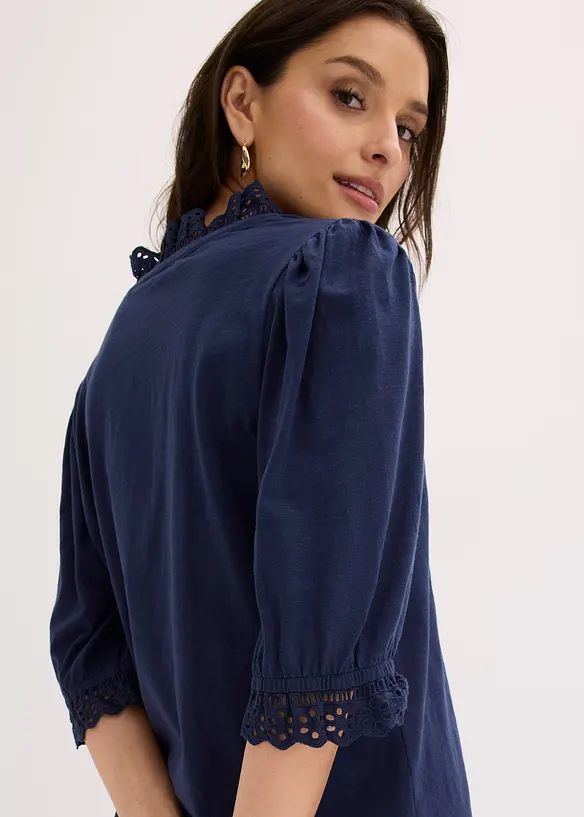 L&aring;ng&auml;rmad topp av bomull, bonprix