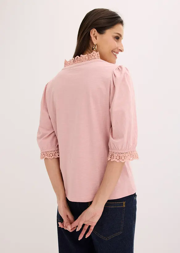 L&aring;ng&auml;rmad topp av bomull, bonprix