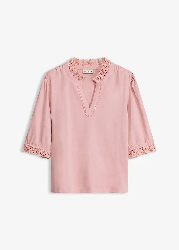 L&aring;ng&auml;rmad topp av bomull, bonprix