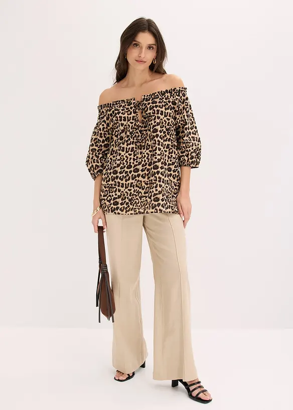 Kort&auml;rmad blus av ekologisk bomull, bonprix