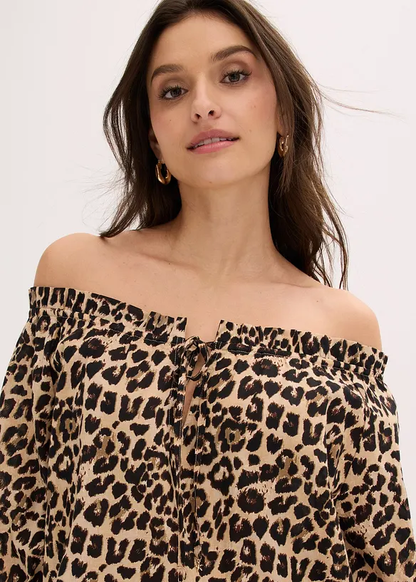 Kort&auml;rmad blus av ekologisk bomull, bonprix