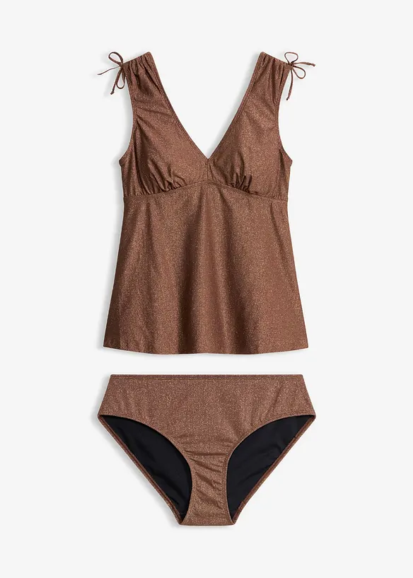 Tankini i glittrande material (2 delar), bonprix