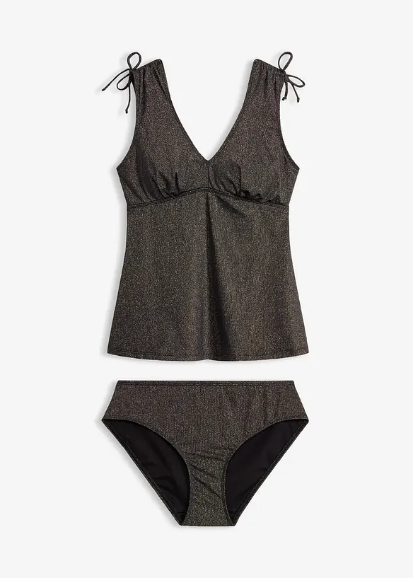 Tankini i glittrande material (2 delar), bonprix