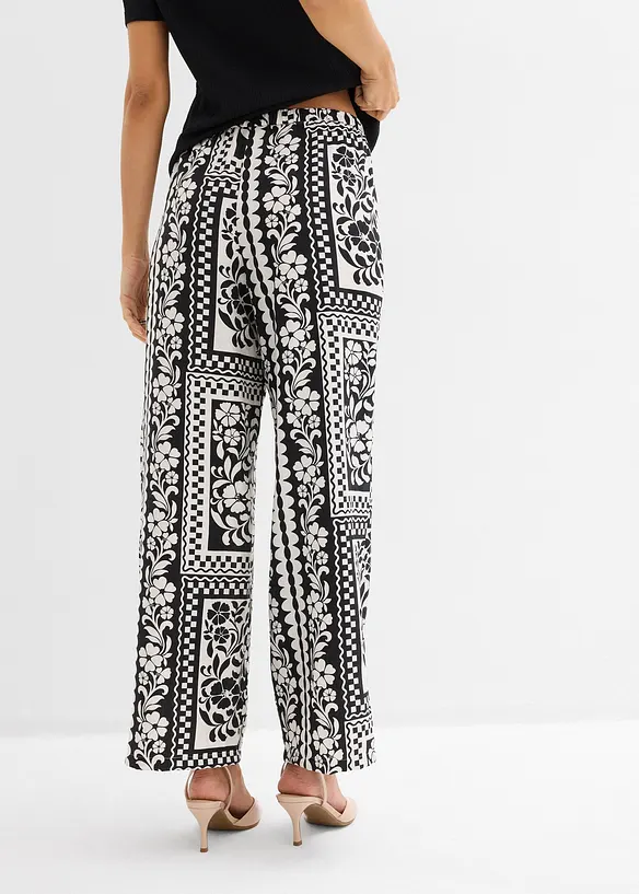 Dra p&aring;-byxa av viskos med mjukt fall, bonprix