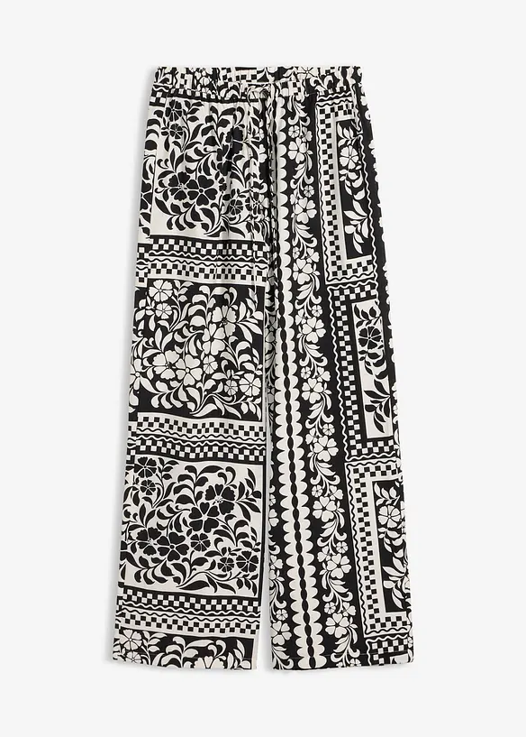 Dra p&aring;-byxa av viskos med mjukt fall, bonprix