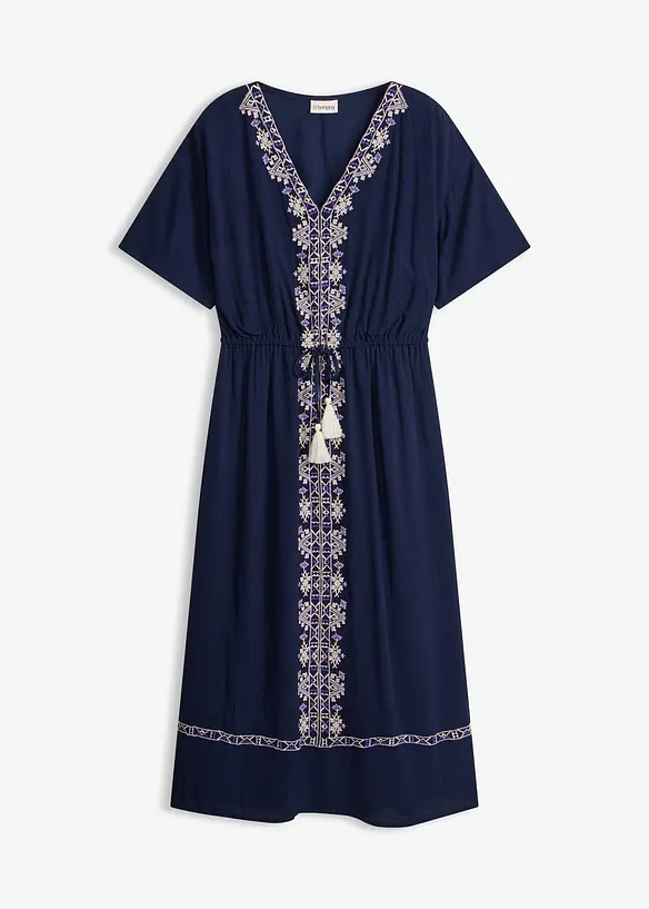 Mellanl&aring;ng kl&auml;nning i f&ouml;ljsam viskos, bonprix