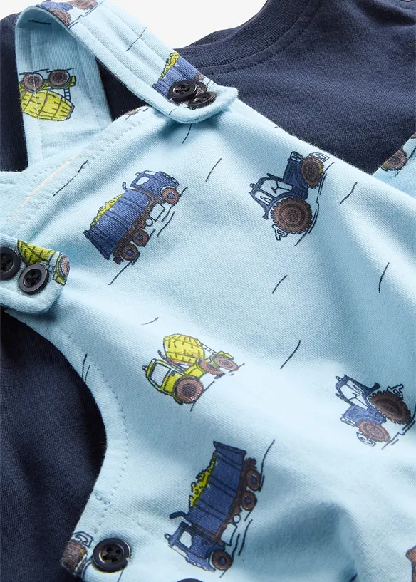 T-shirt och snickarbyxa i ekologisk bomull (2 delar), bonprix