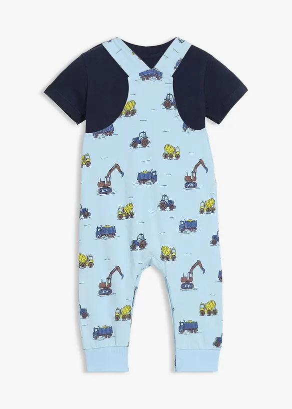 T-shirt och snickarbyxa i ekologisk bomull (2 delar), bonprix