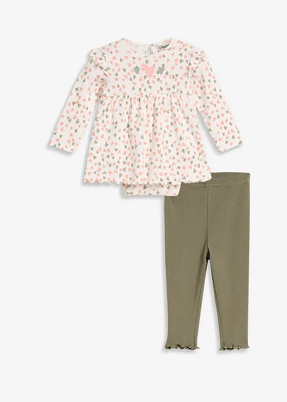 Bodykl&auml;nning och leggings med ekologisk bomull (2 delar), bonprix