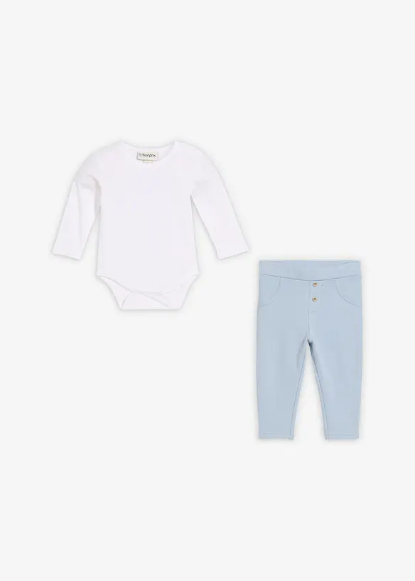 Topp och byxa av ekologisk bomull (2 delar), bonprix