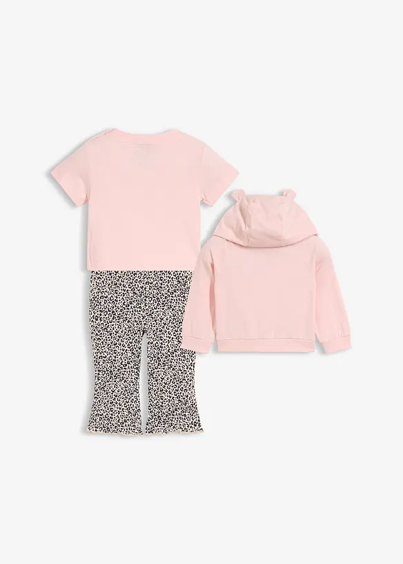 Sweatshirt, topp och leggings med ekologisk bomull (3 delar), bonprix