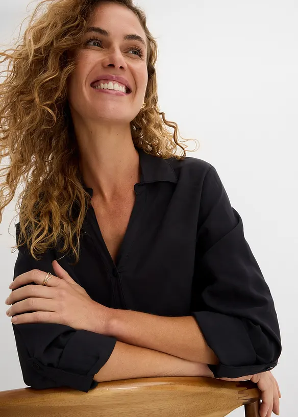 Blus av mjuk viskos, bonprix