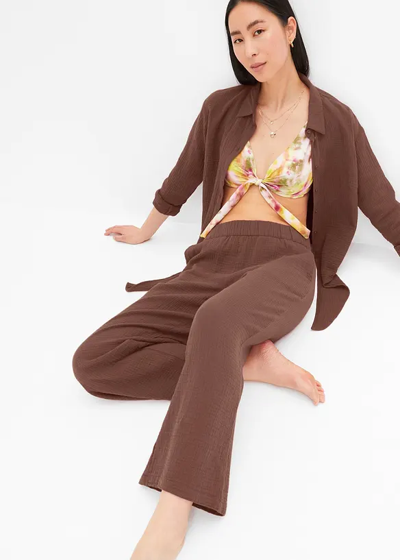 Marlenebyxa i bomullsmuslin, bonprix