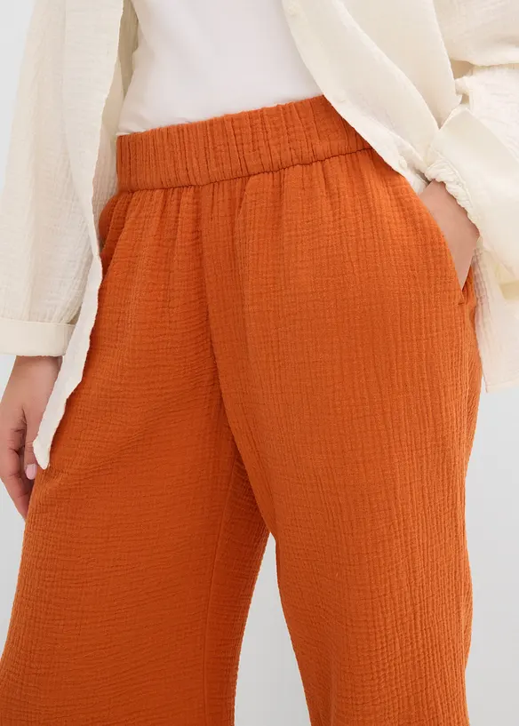 Marlenebyxa i bomullsmuslin, bonprix