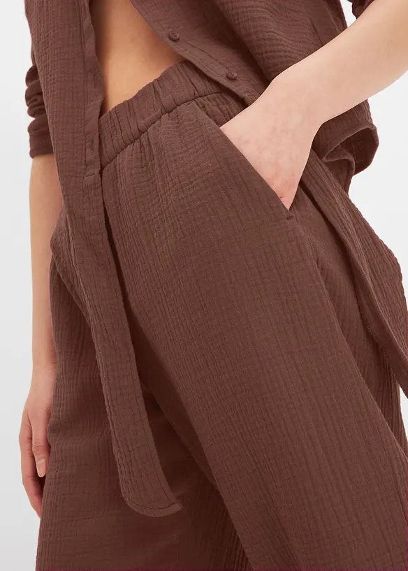 Marlenebyxa i bomullsmuslin, bonprix