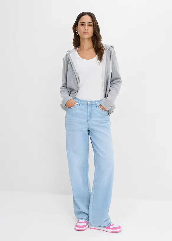 Ribbstickad topp med ekologisk bomull (2-pack), bonprix