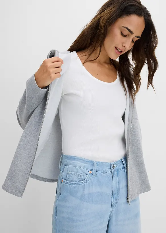 Ribbstickad topp med ekologisk bomull (2-pack), bonprix