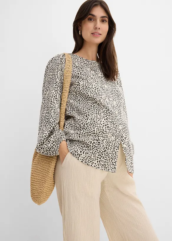 Mammabyxa i ren bomullsmuslin, Loose Fit, bonprix