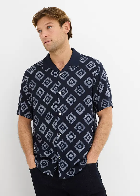 Kort&auml;rmad skjorta med resortkrage, bonprix