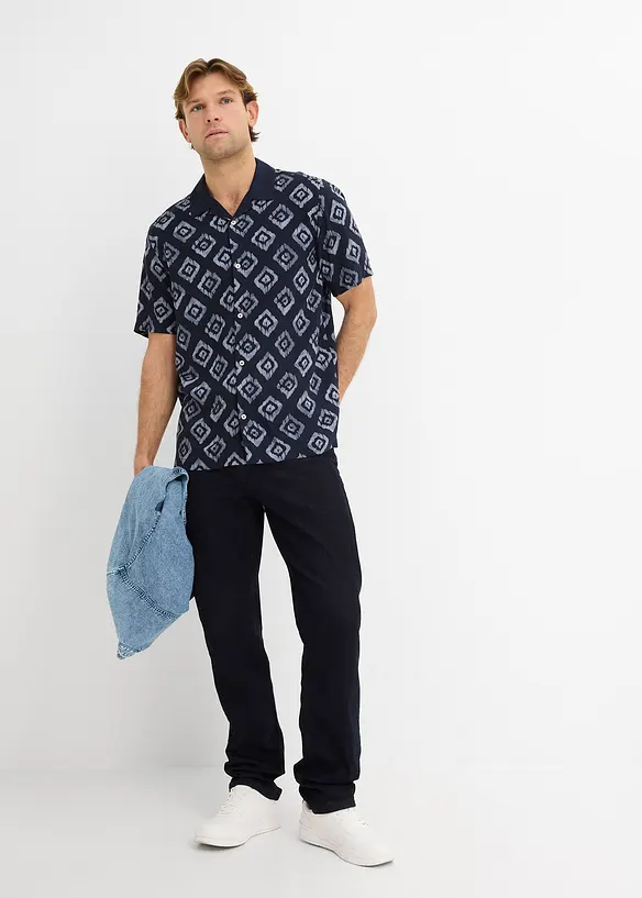 Kort&auml;rmad skjorta med resortkrage, bonprix