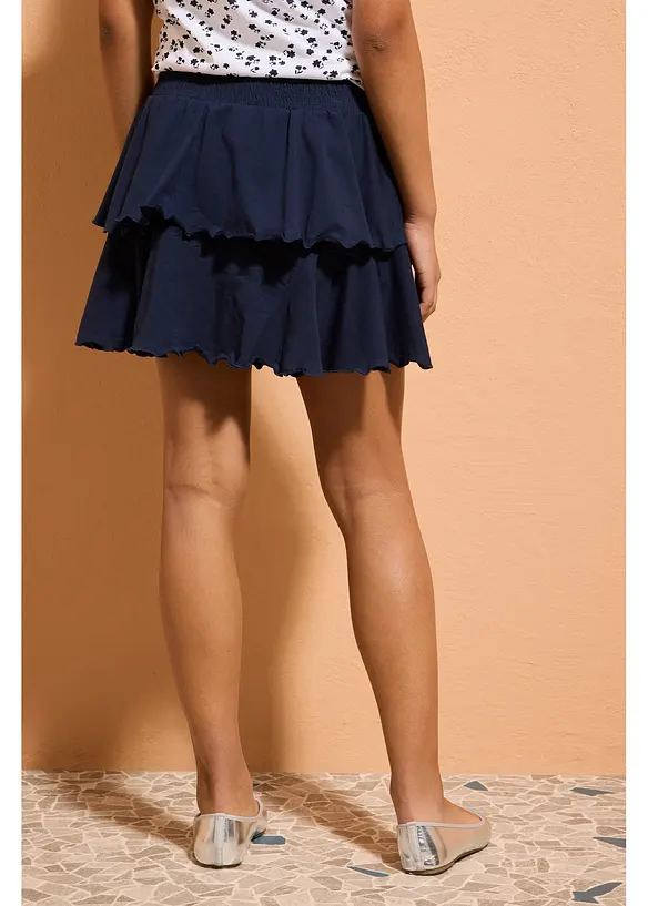 Byxkjol i jersey av elastisk mix med ekologisk bomull, bonprix