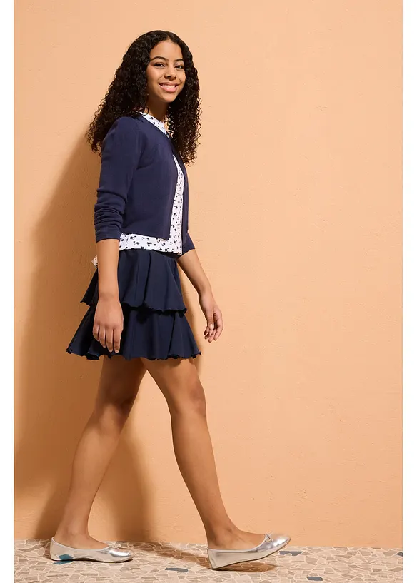 Byxkjol i jersey av elastisk mix med ekologisk bomull, bonprix