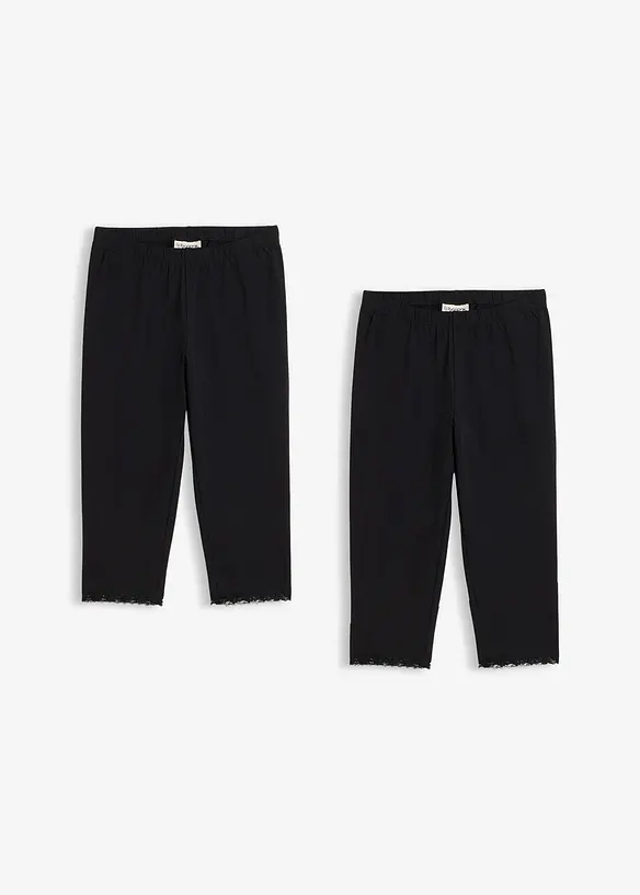 Caprileggings med ekologisk bomull (2-pack), bonprix