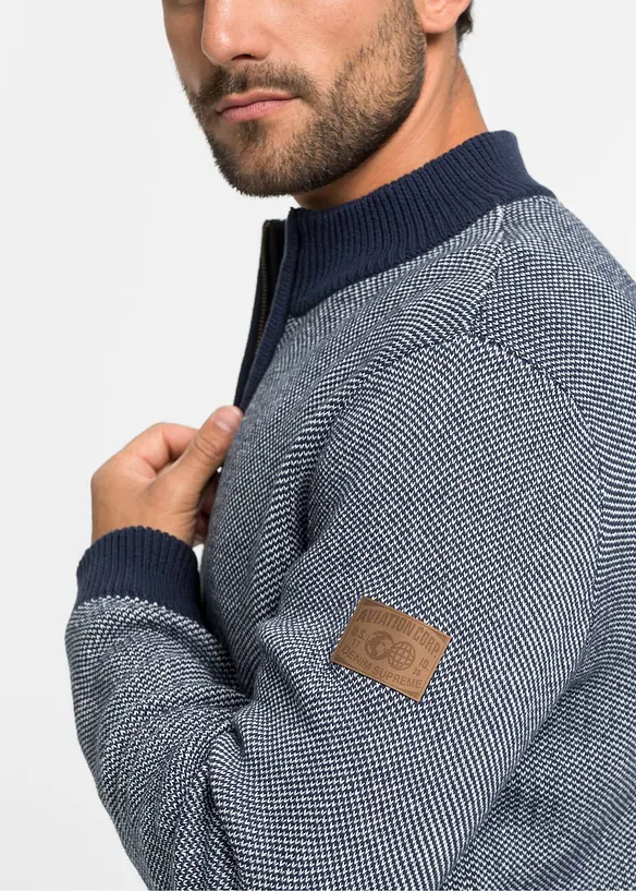 Grovstickad cardigan i bomull, bonprix