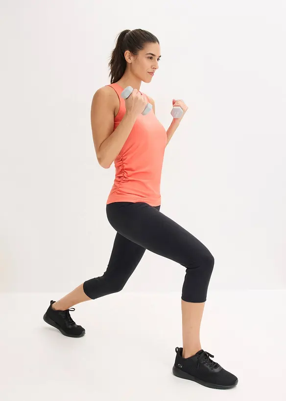 Sportlinne med rynkning, snabbtorkande, bonprix