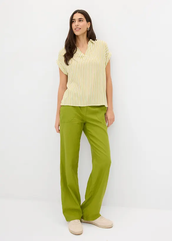 Kort&auml;rmad blus i f&ouml;ljsam viskos, bonprix