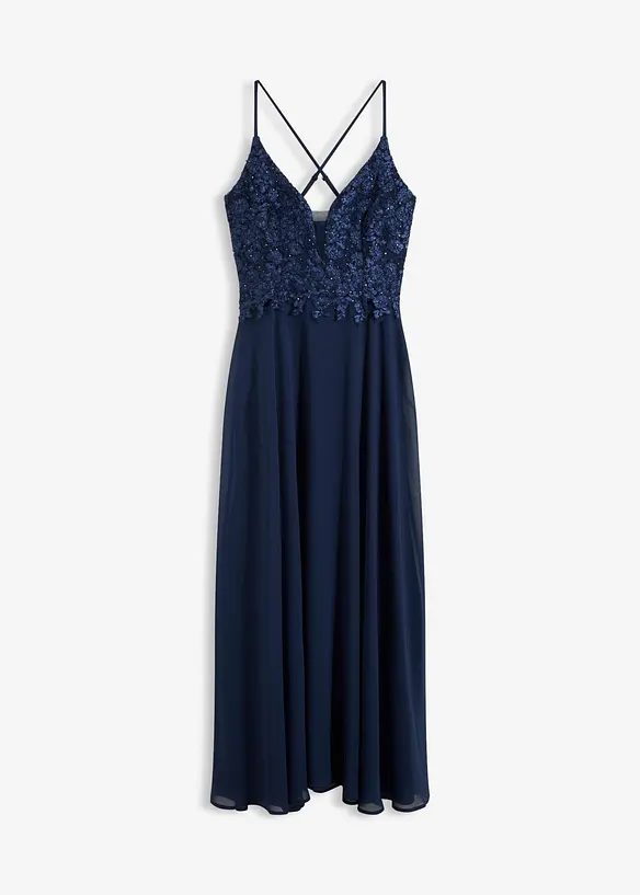 Kl&auml;nning med smala axelband, bonprix