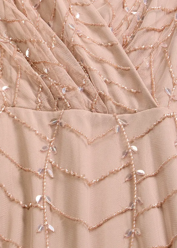 Aftonkl&auml;nning i skir tyll med paljettbroderi, bonprix