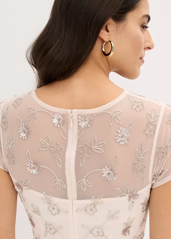 Aftonkl&auml;nning i skir tyll med paljettbroderi, bonprix