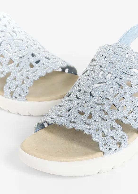 Plat&aring;sandalett fr&aring;n Marco Tozzi med glitter, Marco Tozzi