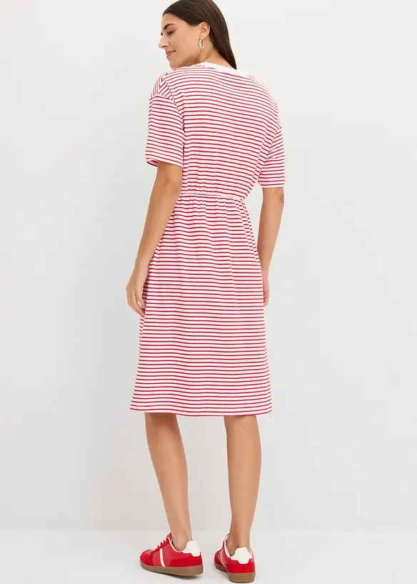 Randig T-shirtkl&auml;nning med broderi, bonprix