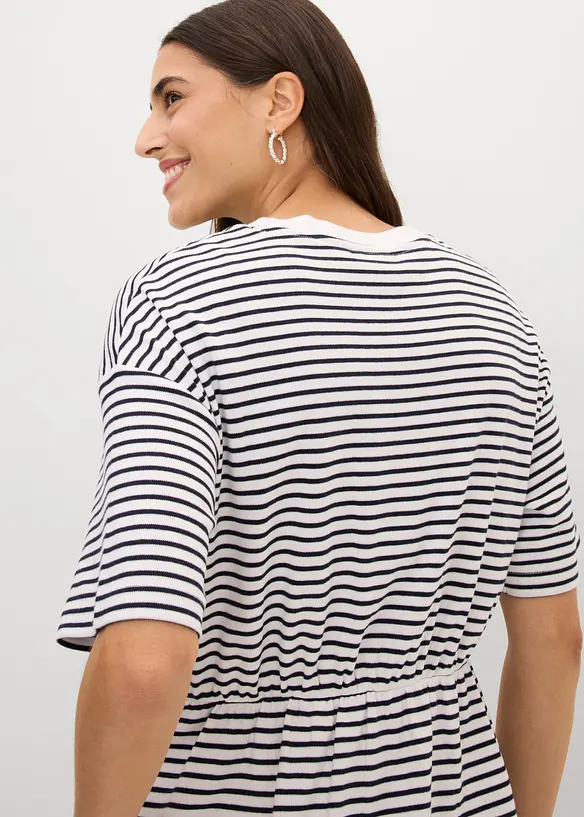 Randig T-shirtkl&auml;nning med broderi, bonprix