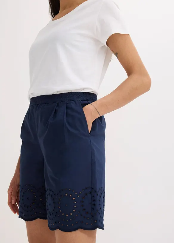 Shorts i bomull med res&aring;rmidja, bonprix