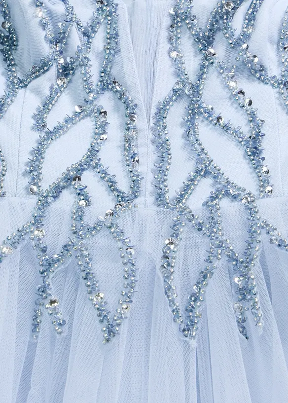 Aftonkl&auml;nning i skir tyll med strassdekoration, bonprix