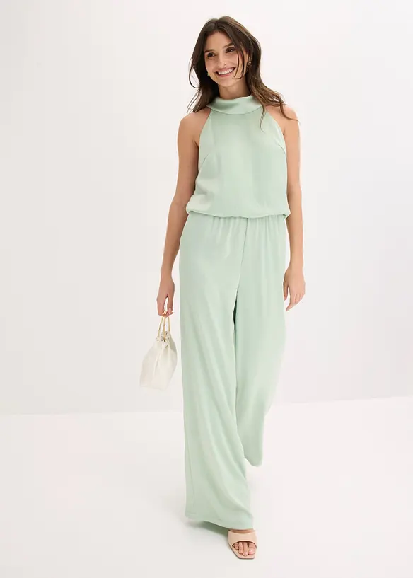 Jumpsuit i satin med struktur, bonprix
