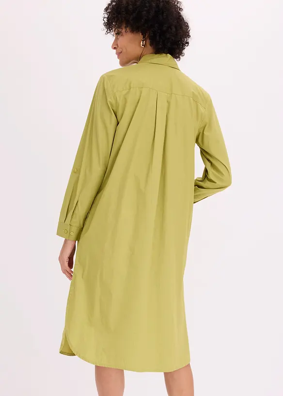 Skjortkl&auml;nning i bomullspoplin, bonprix