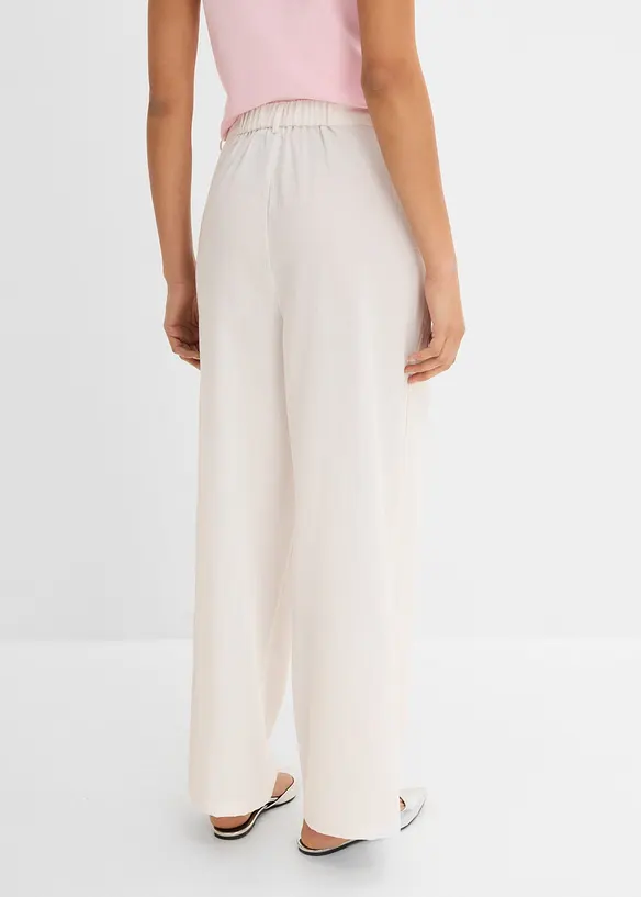 Byxa med dekorativ knapp, av viskosmix, bonprix