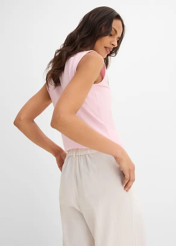 Byxa med dekorativ knapp, av viskosmix, bonprix