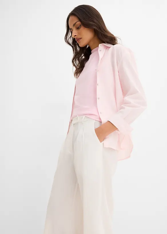 Byxa med dekorativ knapp, av viskosmix, bonprix