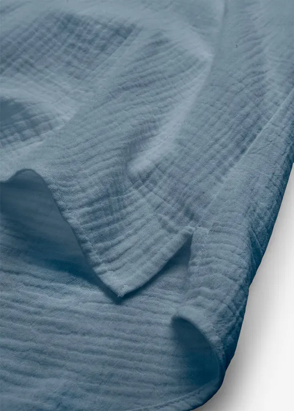 Kort&auml;rmad blus i luftig muslin, bonprix